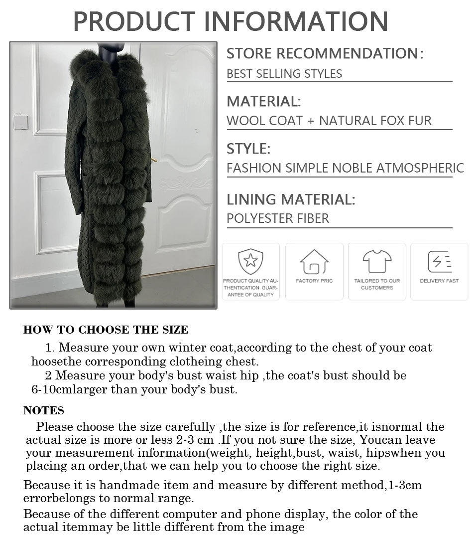 Wool Capes Long Cardigan With Fox Fur Coat Cashmere Knit sweater Winter Women With Real Fox Fur Trims Full Sleeve