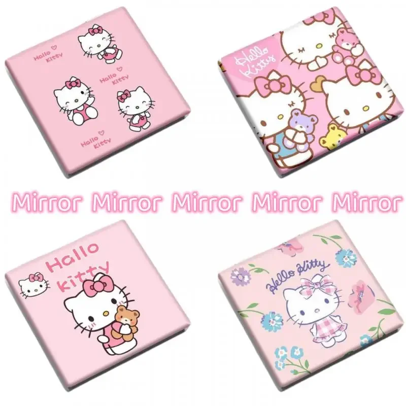 Miniso Hellokitty Mini Spiegel Anime Classic Cartoon Grote Kittycat Print 67*71Mm Maat Meisjes Vrouwen Make-Up Gemakkelijk Buiten Gereedschap