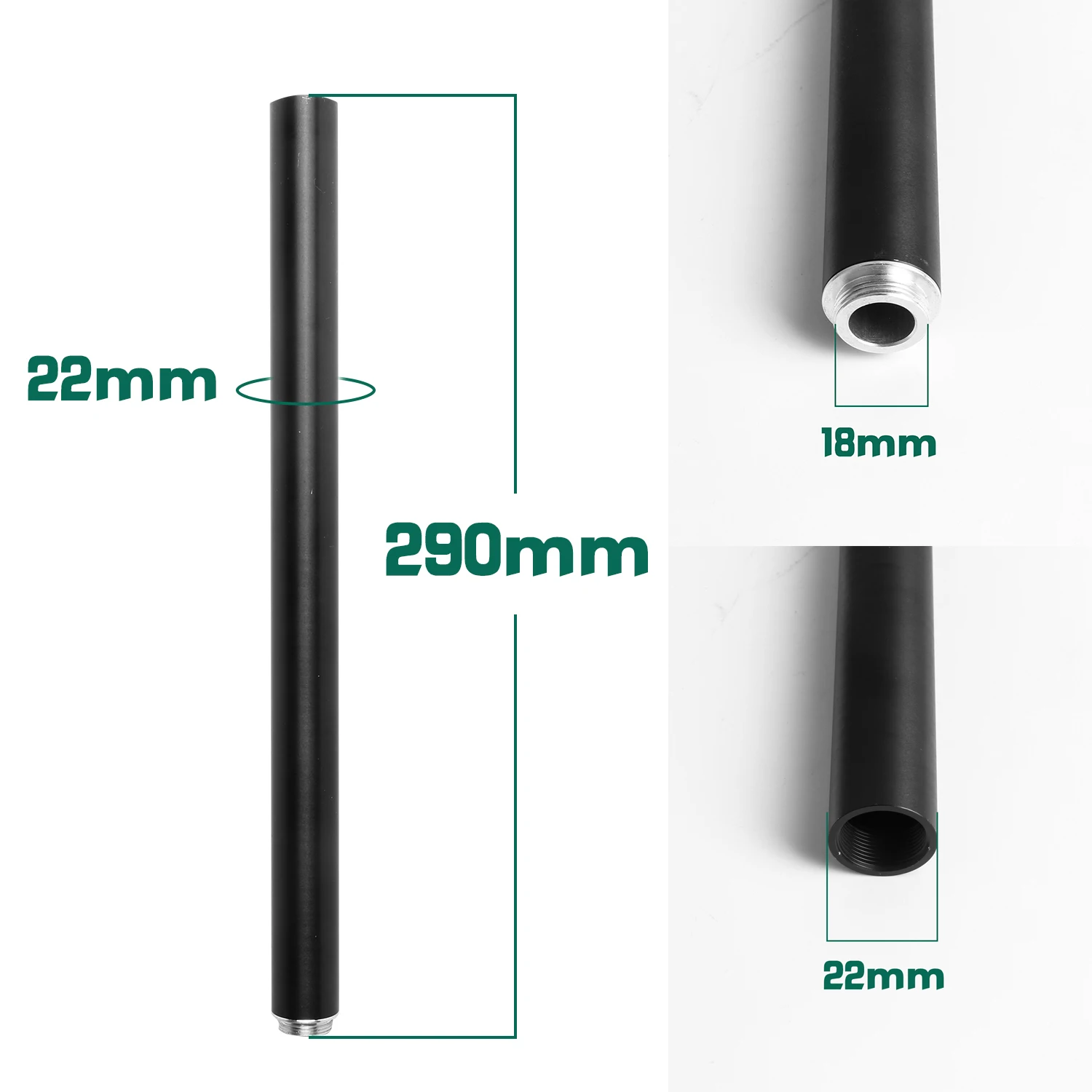 Digital Microscope Camera Extension Bracket DIA 22mm Installation Diameter 18mm Lengthen Rod Additional Bar Pillar Black White