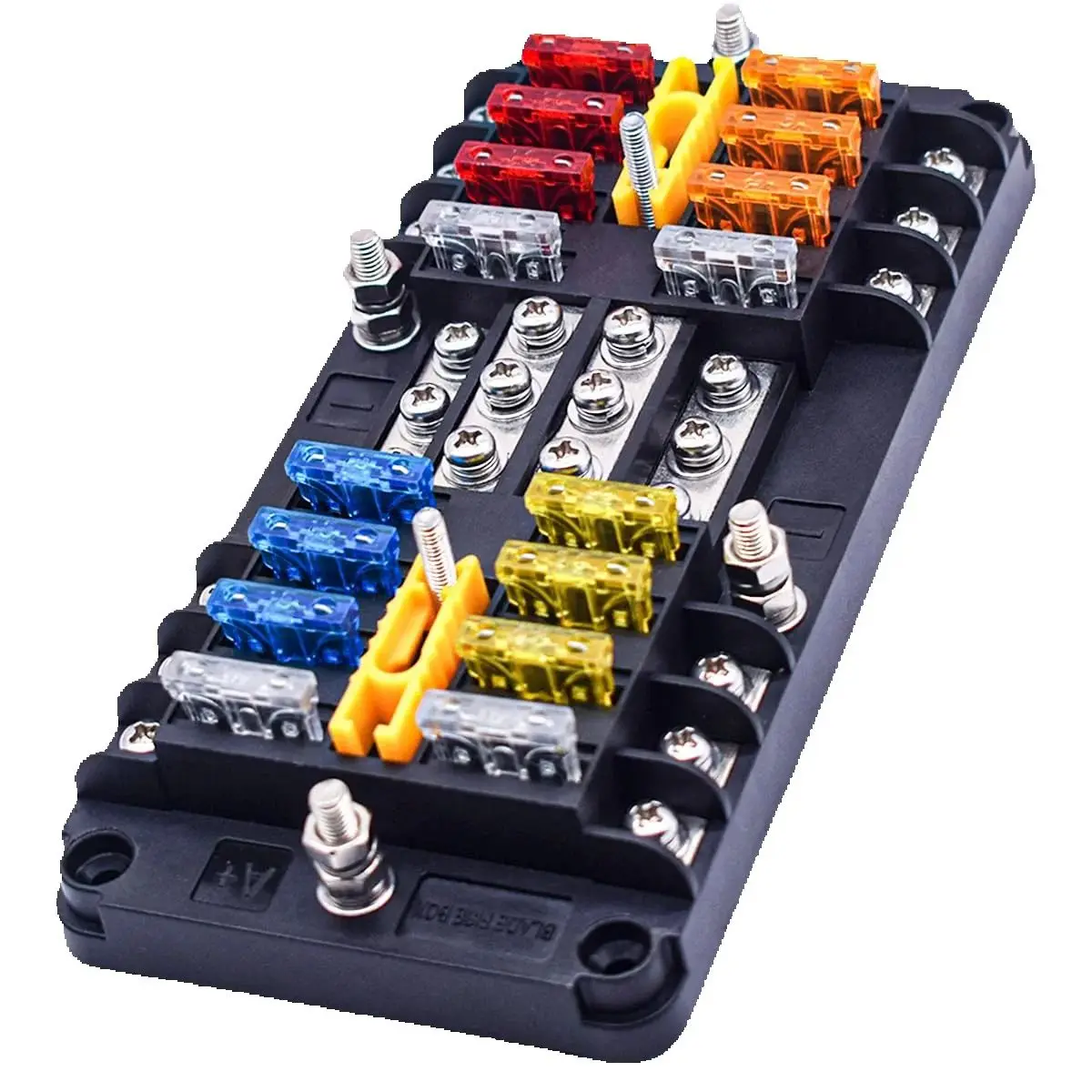 

Universal Car 12/16 Way Blade Fuse Holder Marine RV Boat Wire Block Circuit Fuse Box with Negative Bus Distributor 12V 24V 36V