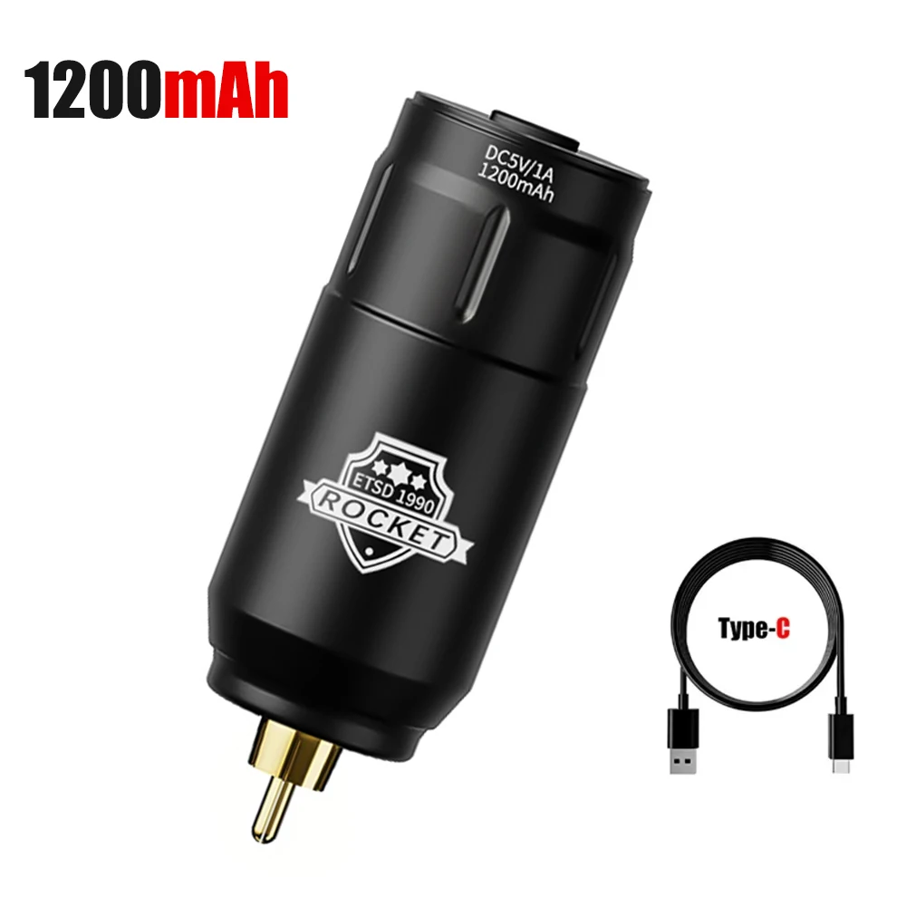 

Mini Wireless Power Supply Tattoo Battery Pack Portable Rechargeable Type-C Rocket Rotary Tattoo Machine Pen RCA Connector