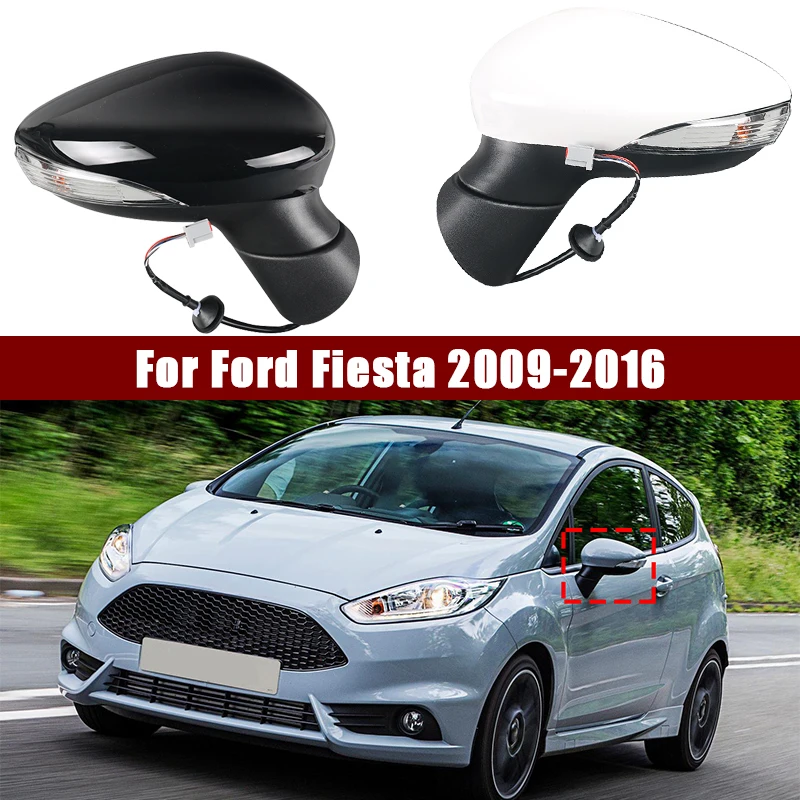 

Автомобильное зеркало заднего вида в сборе для Ford Fiesta 2009 2010 2011 2012 2013-2016, автоаксессуары, электрическая регулировка, светодиодный указатель поворота