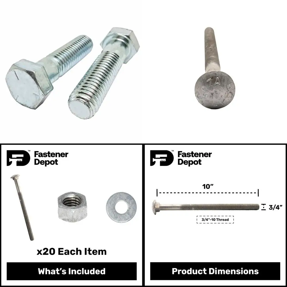 

Оцинкованные винты с шестигранной головкой класса 5, 1/4-28 x 2-3/4, упаковка 100 шт., тонкая резьба, частичная резьба, длина резьбы 0,75