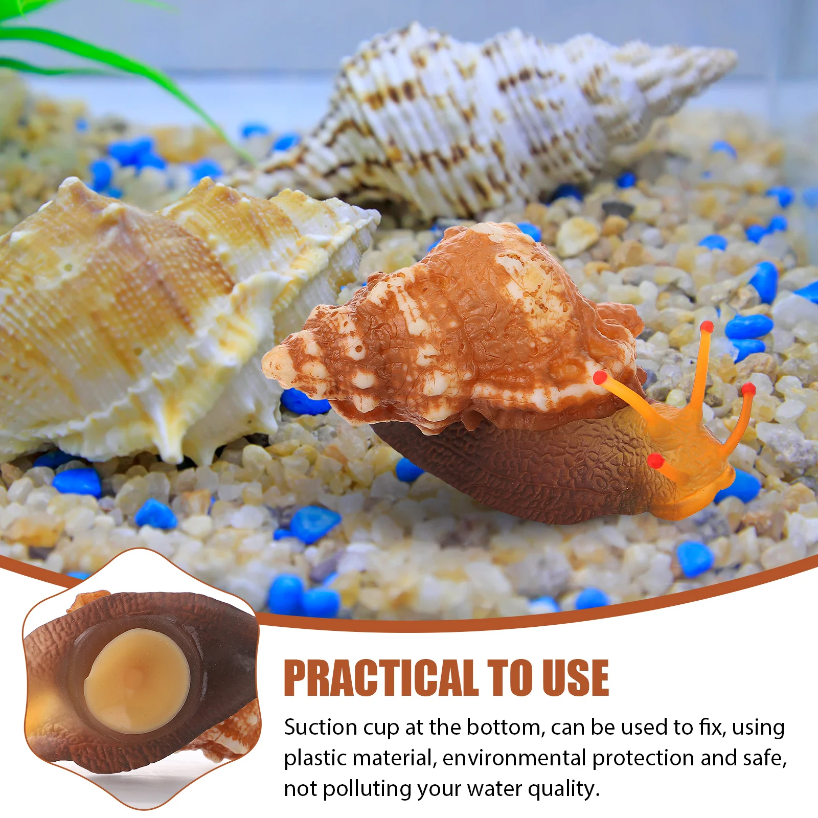 

Simulated Snail Ornaments Fish Tank Decor Miniature Aquarium Accessory Decoration Snails Water Plastic Sculpture