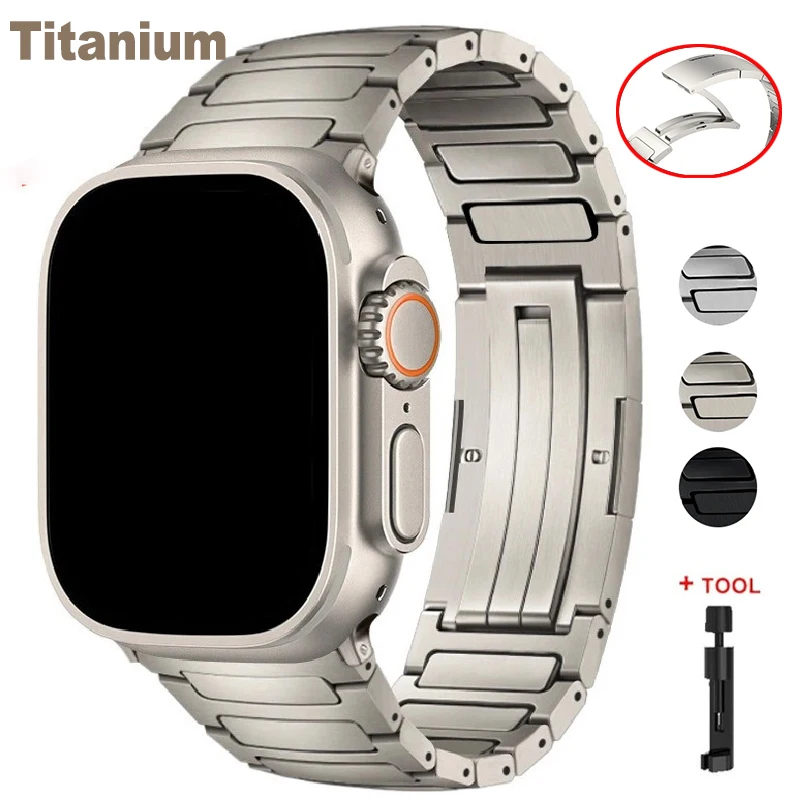Titanlegierung Metall-Armband für Apple Watch Series 11 46mm 42mm Ultra 3/2/1 49mm 45mm 44 41 40 38mm für Series 10 9 8 7 6 5 4 SE3