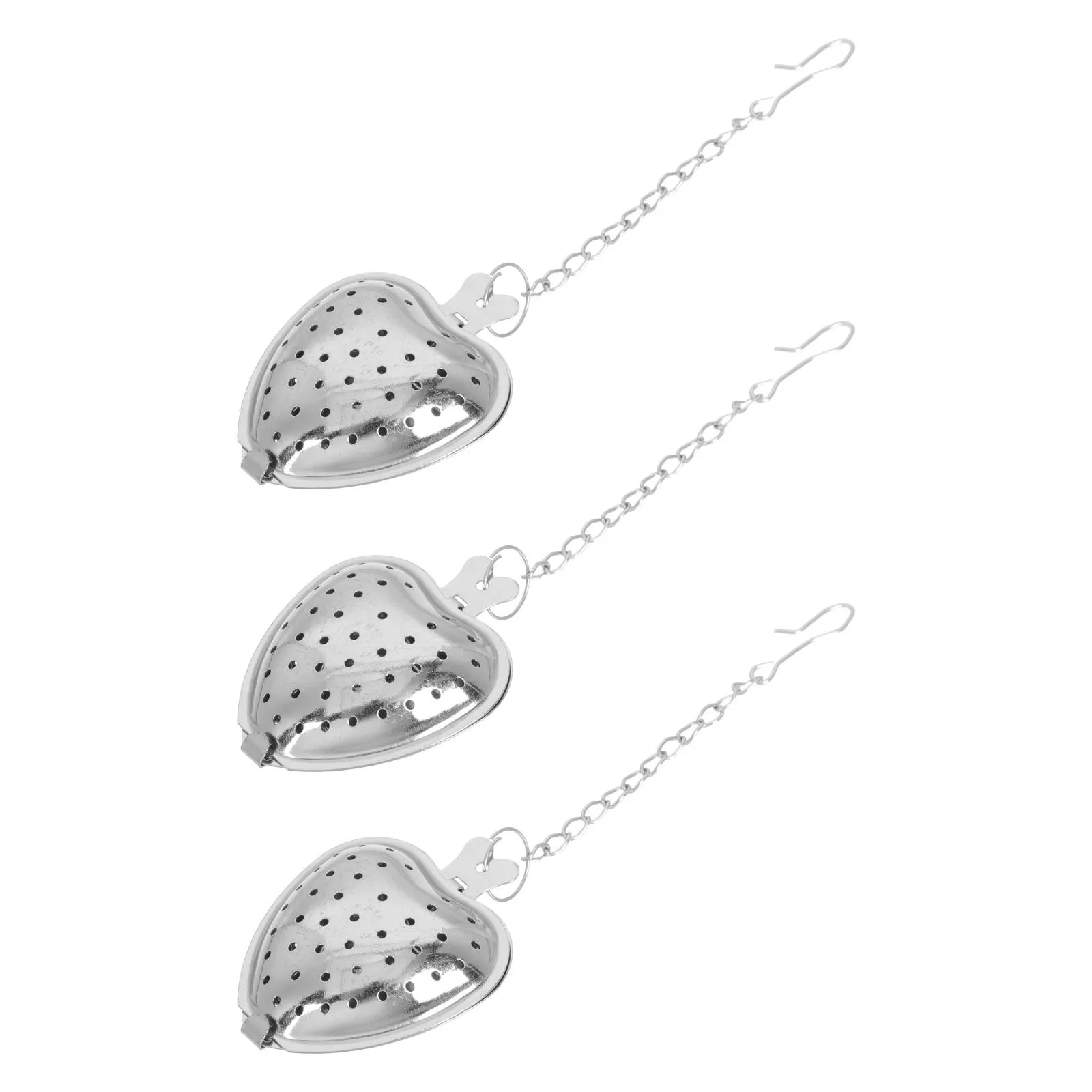 

6pcs Stainless Steel Filter Heart Shaped Infuser Portable Loose Leaf Strainer Hanging Metal Tea Ball Multi-Function Tea Making