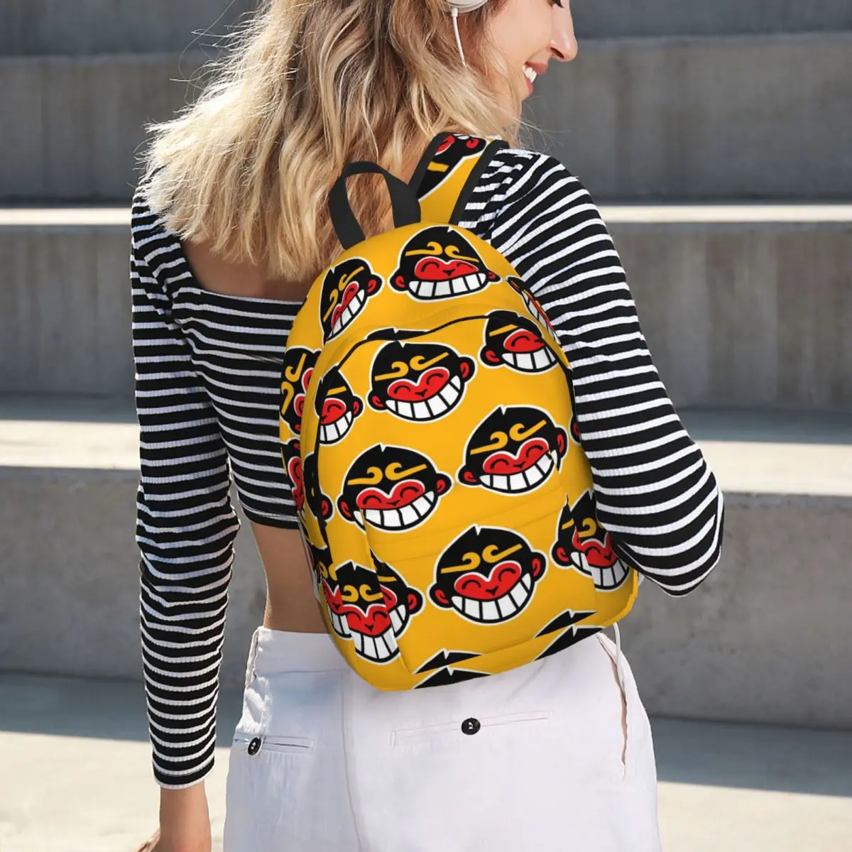 Monkie Kid Symbol Backpack Student BookBag Kids School Bag Laptop Shoulder Bags for Men Women