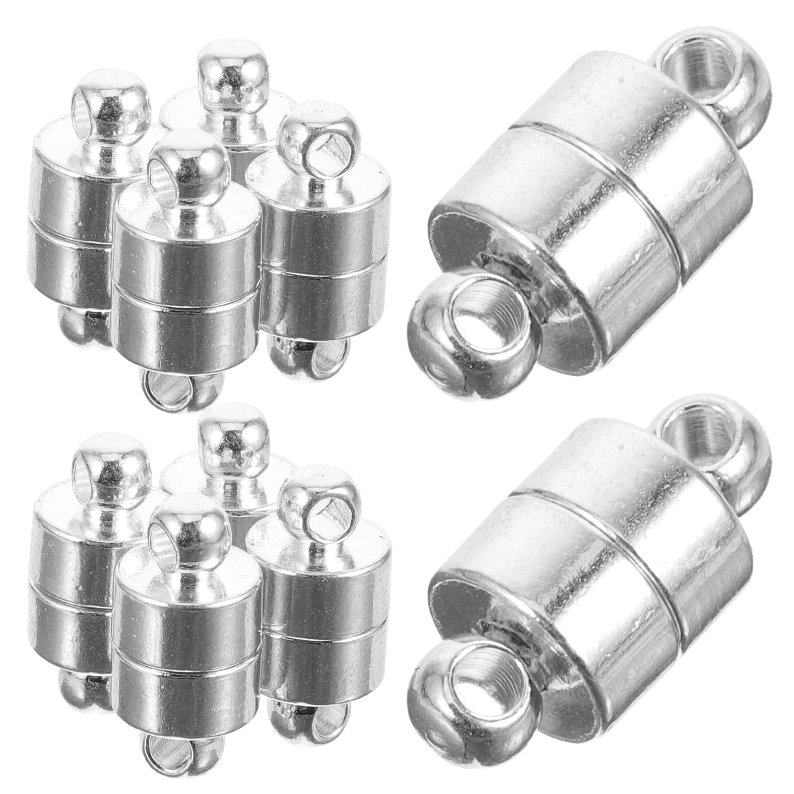 

10 Pair Small Strong Magnetic Clasps Connector Magnetic Fastenter for DIY Jewelry Necklace Bracelet Anklets (Silver)