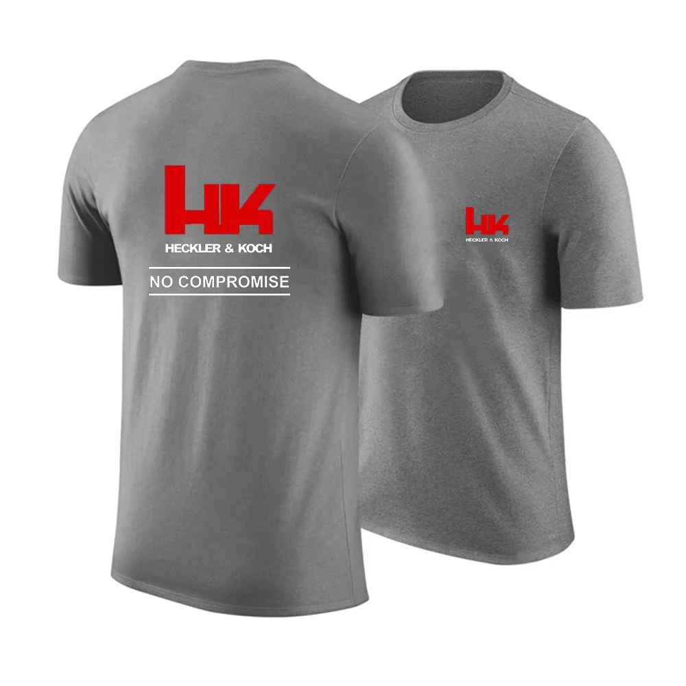 Hk Heckler Koch No Compromise Designer Brand Men's O-neck T-shirt Fashionable Casual Sports Short
