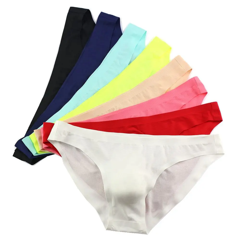 one piece Seamless ice silk triangle mesh low waist sexy underwear for  men  gays convex pouch boxer briefs