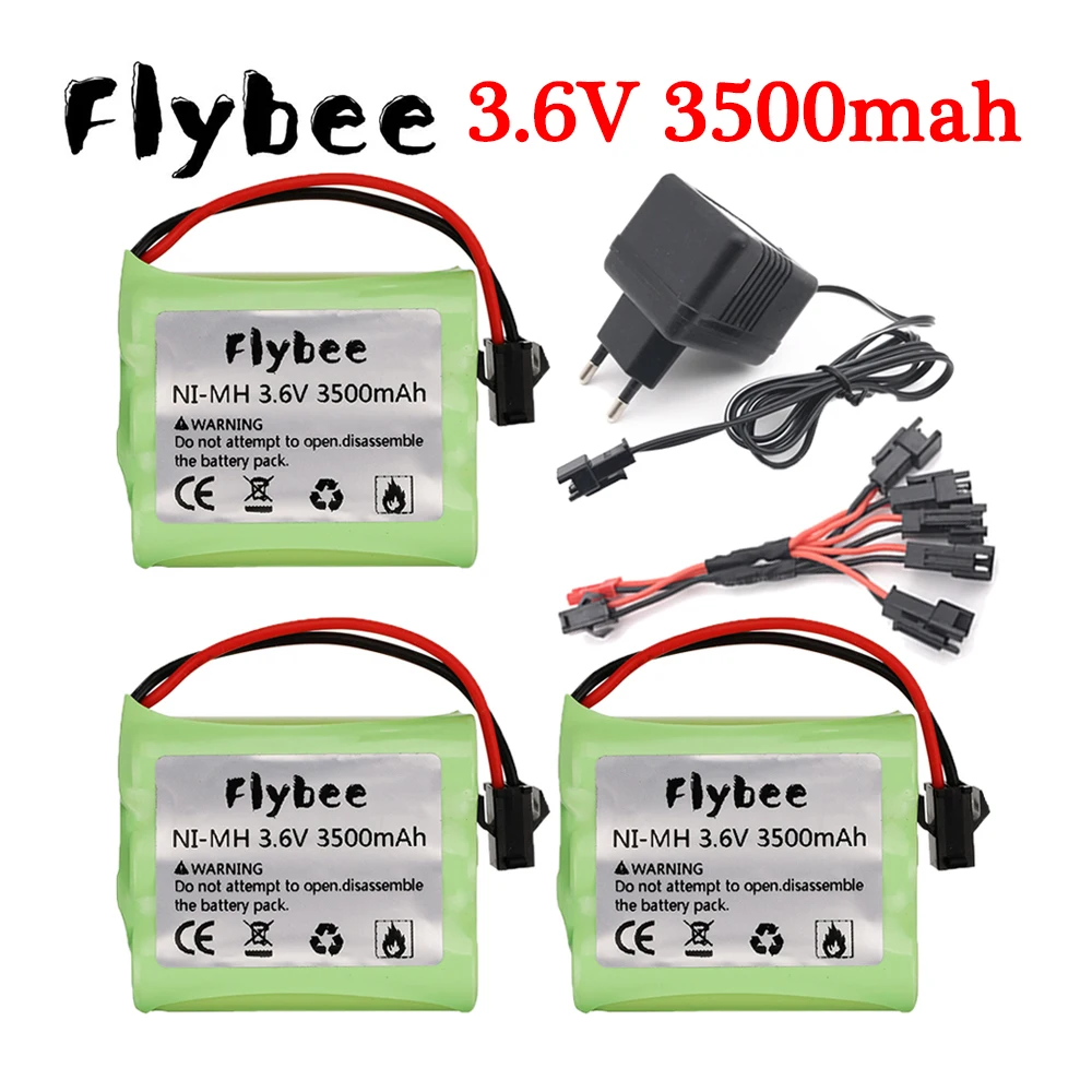 3.6V 3500mAh Ni-MH Battery +3.6V Charger cable For RC Toys Car Battery Trucks Trains Tanks Remote Control Toy battery pack