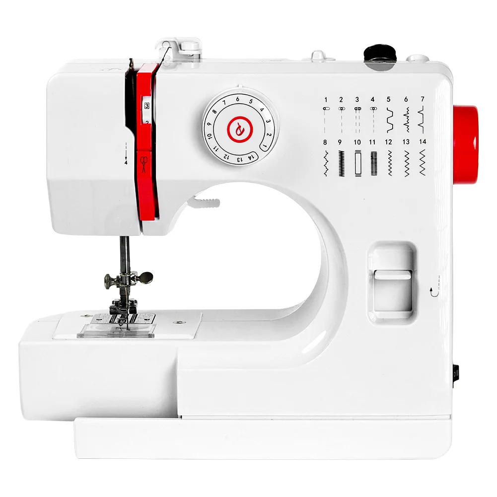 728 Mini-Nähmaschine für den Haushalt, elektrische 14-Stich-Nähmaschine mit Verlängerungstisch, multifunktionales Design, EU
