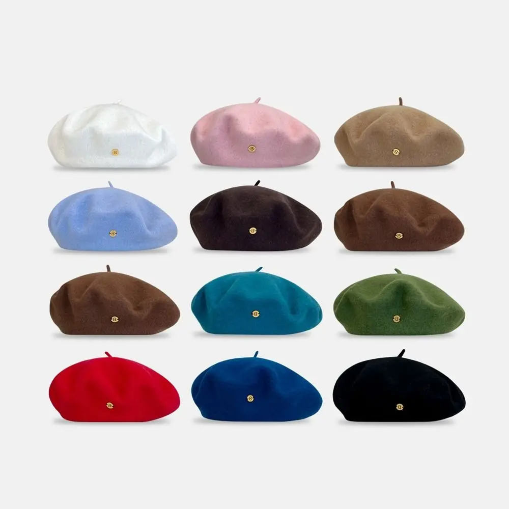 Retro Woolen Wool Beret British Style Pure Color Octagonal Hat Newsboy Cap Korean Style Retro Painter Hat Winter