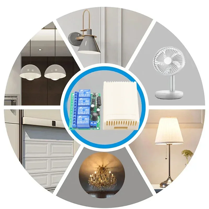 Diese-Télécommande universelle sans fil avec citations, récepteur et radio, porte de garage, porte TV, DC 6 ~ 30V, 4 canaux, RF433 Mhz