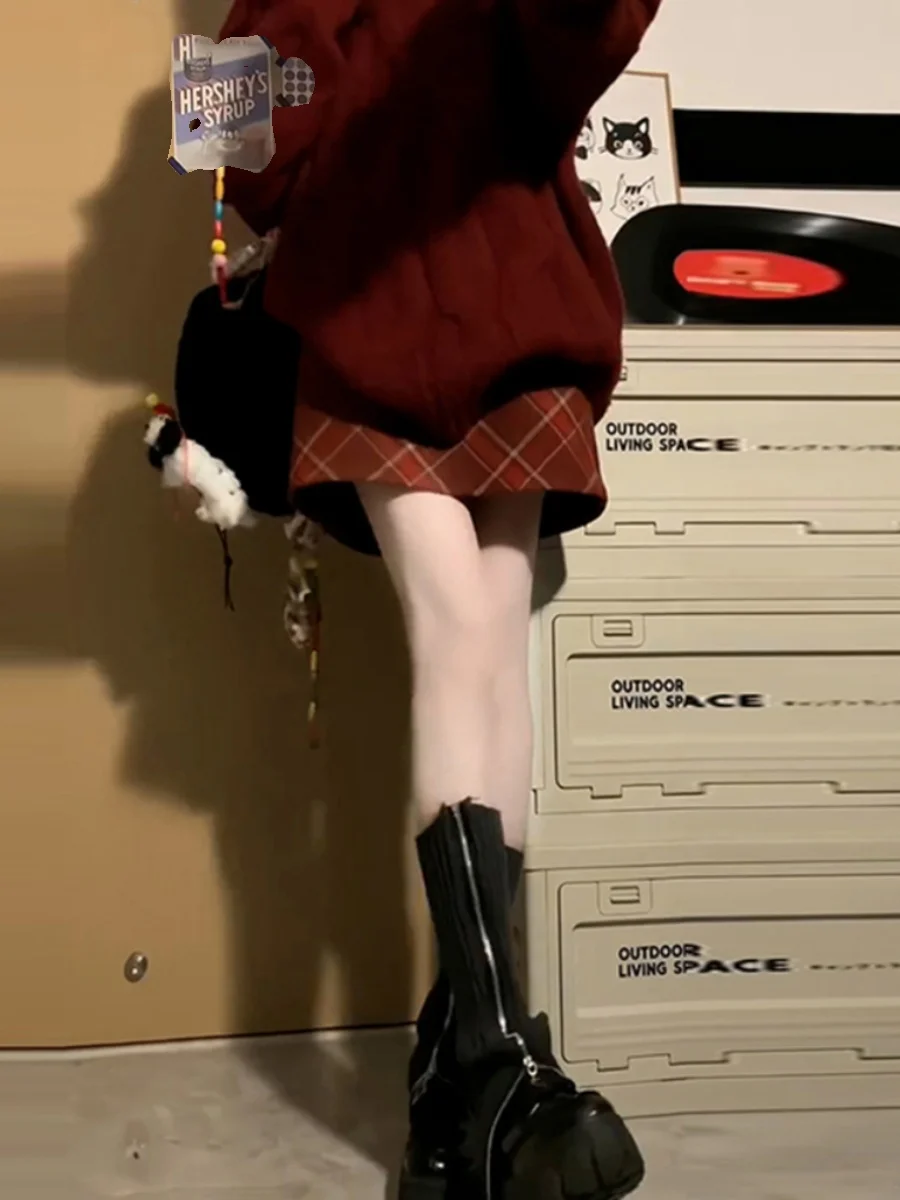 Morbido maglione rosso grassoccio da donna invernale Top lavorato a maglia allentato di Capodanno coreano Sle Pendolarismo Thiened Long Sve round Ne