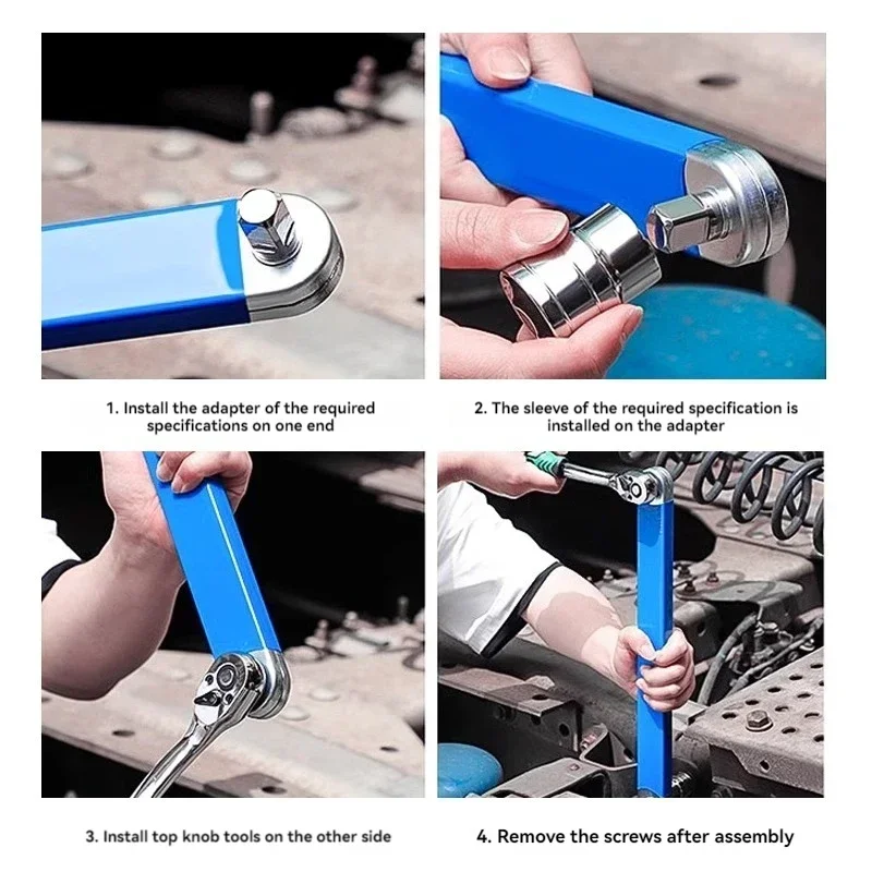 

Модернизация Многофункциональный удлинительный ключ Универсальный большой, средний и маленький быстрый положительный и отрицательный ключ с храповым механизмом