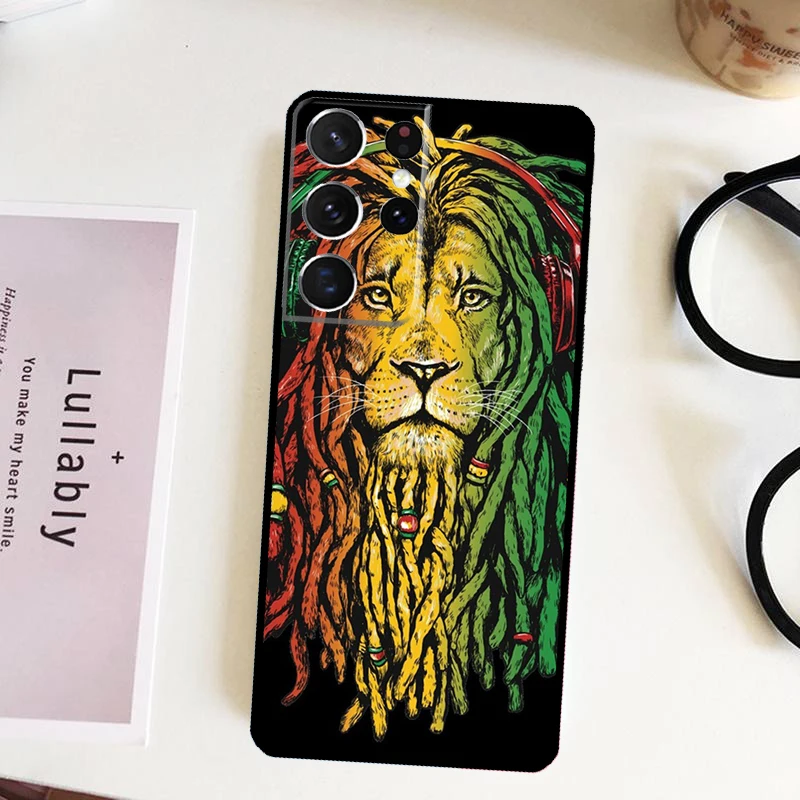 Bob Marley Rasta Lion Case For Samsung Galaxy S23 S22 Plus S21 Ultra S20 FE S8 S9 S10 Note 10 Note 20 Ultra Cover