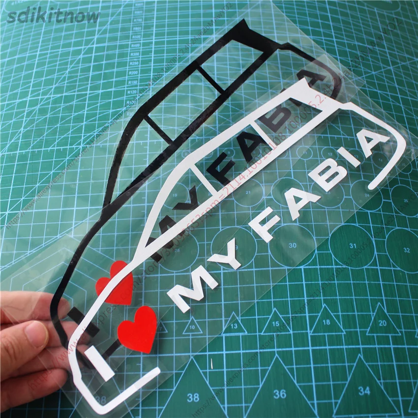 New I love my car Vinly Decal Styling Door Windows Trunk Sticker For skoda fabia 1 2 3 mk1 mk2 2020 2019 2018 2017 accessories