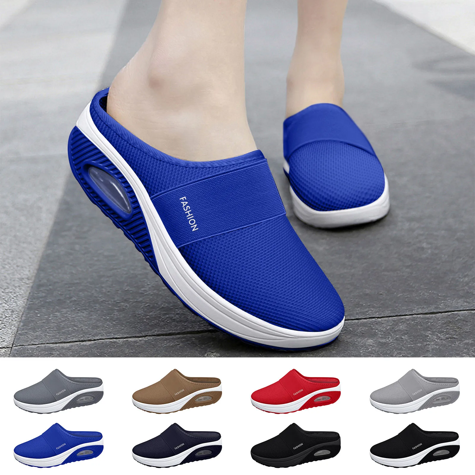 Comfortable Shoes Women Slip On Walking Air Cushion Sandals Casual Outdoor Breathable Slippers Lightweight Outdoor Footwear T1