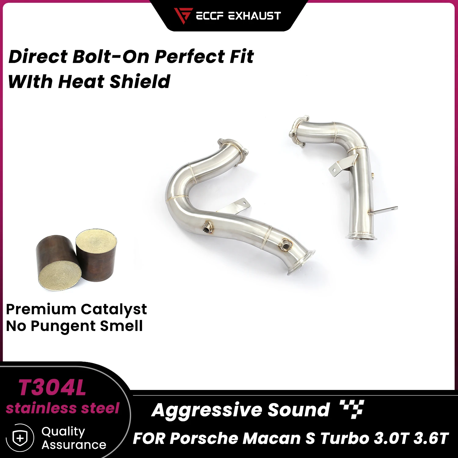 

Sporty High quality Downpipe For Porsche Macan S Turbo 3.0T 3.6T Aggressive Sound High Flow Performance Upgrade