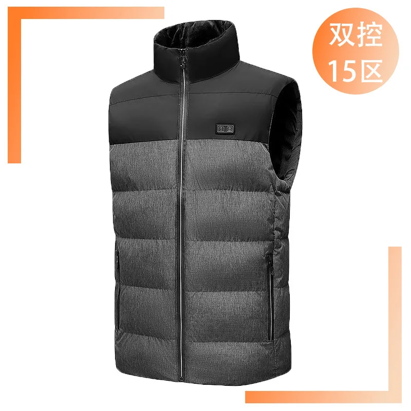 Men's Heated Vest 15 Heating Zones USB Electric Heating Unisex Winter Warm Vest For Skiing Hiking Camping Fishing No Power Bank