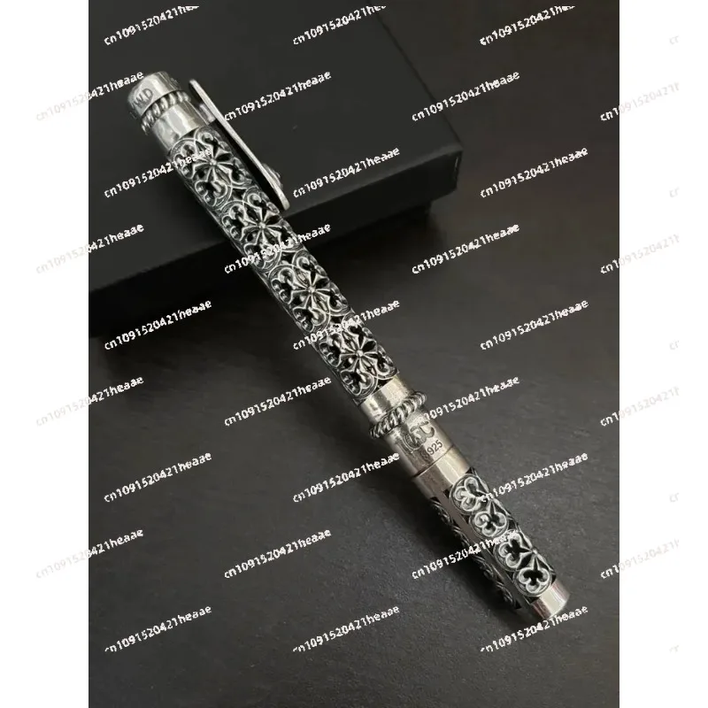 Suitable for 925 silver Ballpoint Pen Vintage and Elegant 925 Silver Hollow Carved,