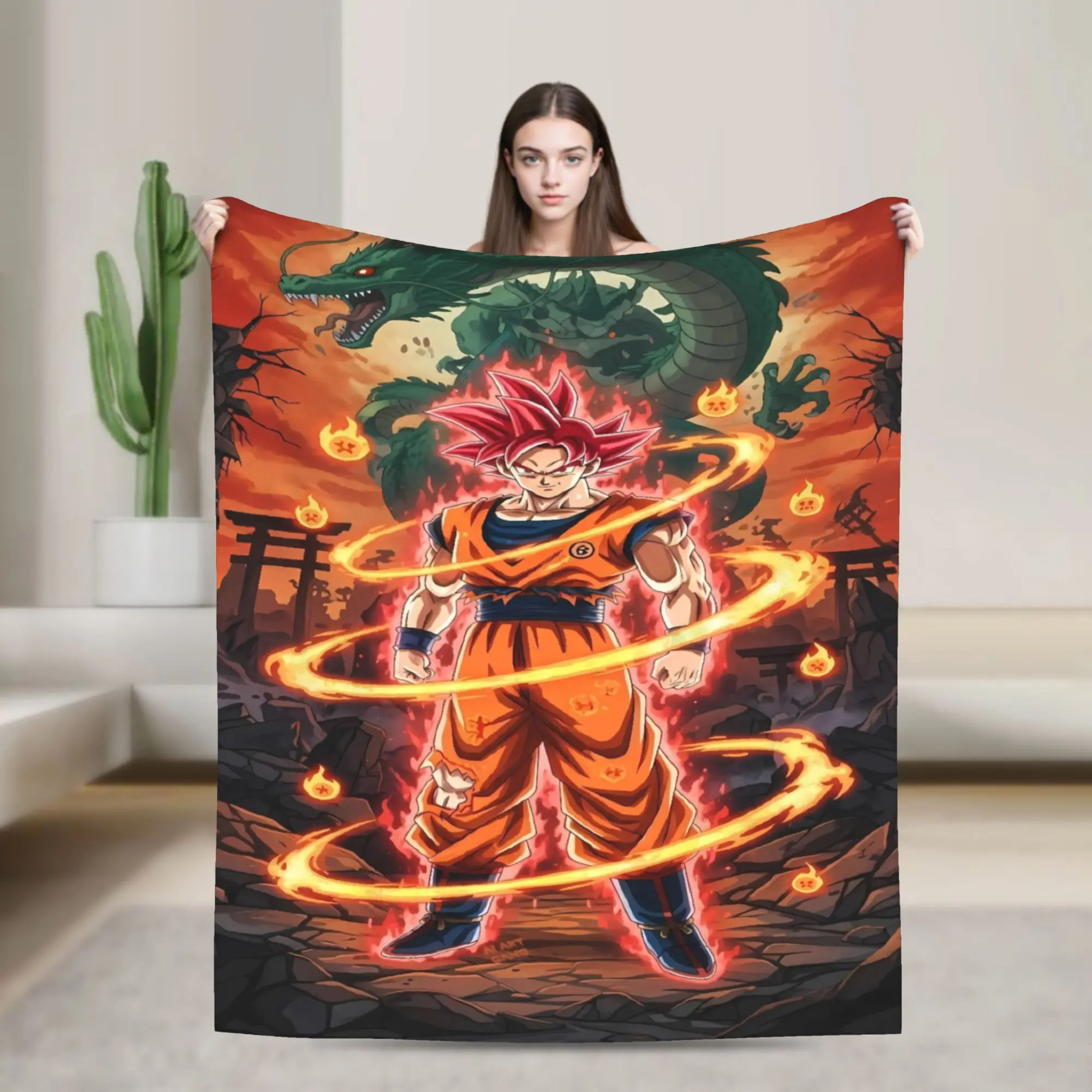 D-Dragons Ball Anime Blanket Quality Super Soft  Throw Blanket Spring Travel Bedroom Print Bedspread