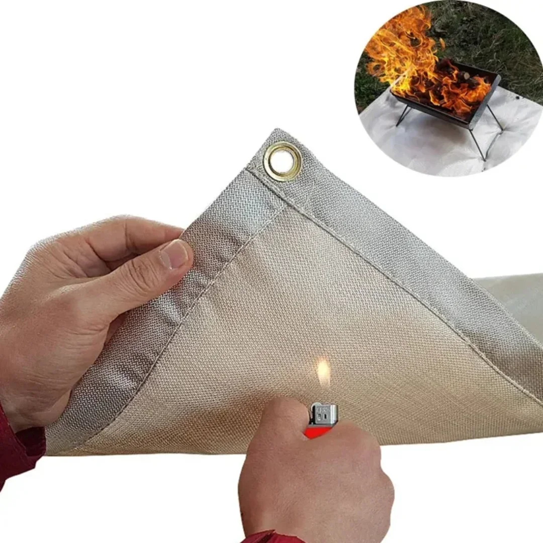 

1pc Barbecue Fire Protection Pit Mat Camping Picnic Barbecue Mat High Temperature Ironing Fire Retardant Carpet Outdoor Indoor
