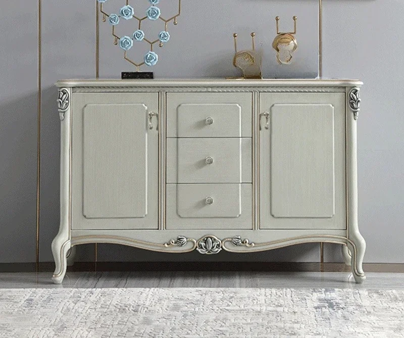 

Light luxury American solid wood porch cabinet storage neoclassical living room foyer dining side cabinet European advanced