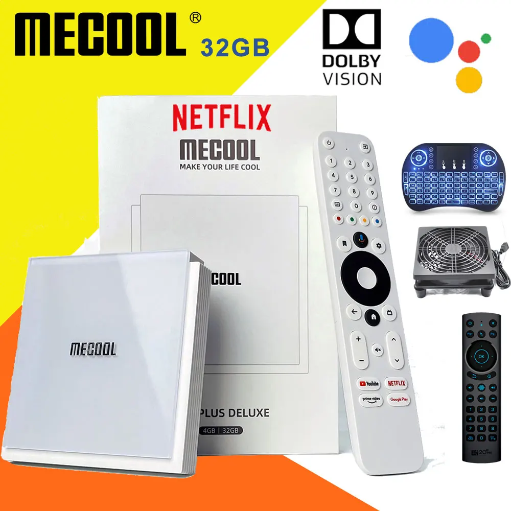 MECOOL KM2 PLUS DELUXE Android 11 Certified TV BOX Google TV Dolby Vision Atmos 4GB DDR4 32GB 1000M LAN WIFI 6 4K Stream TVBOX