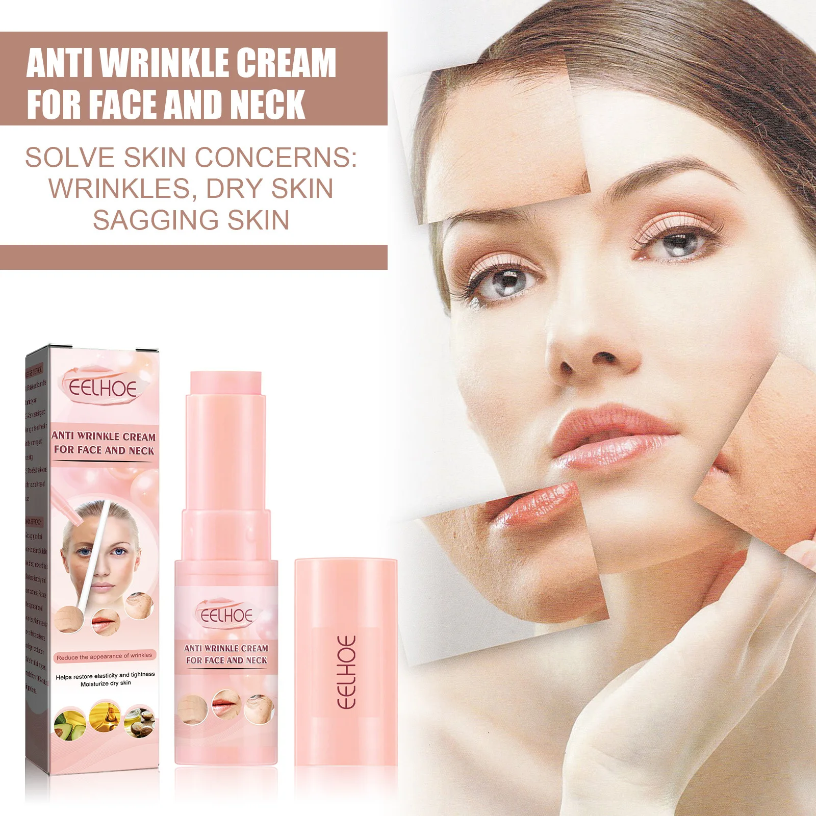 Anti-Aging Cream Stick Improve Dry Skin Care Collagen Facial Firming Neck Lighten Fine Line Nourish Whitening Moisturizing Cream