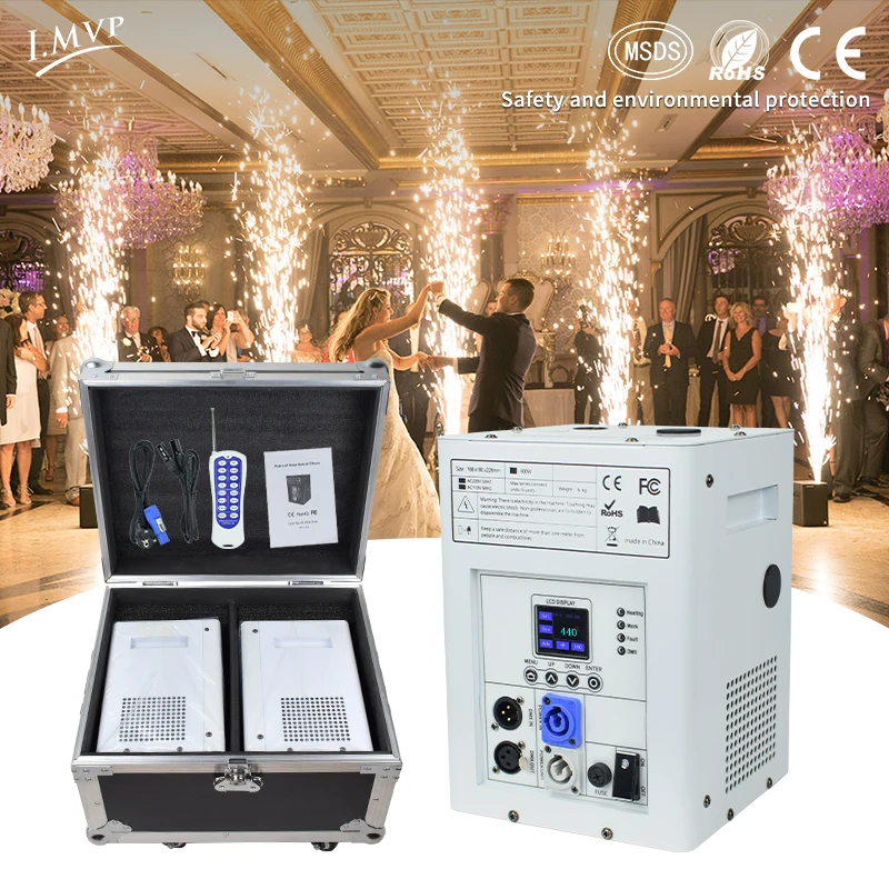 fonte sem fio firework faisca fria maquina com flight case dmx control wedding stage show 750w pcs por lote 01