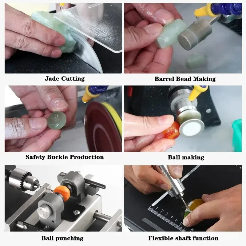 2026 220V 1850W 5 IN 1 Multifunctional Desktop Polishing Machine Jade Carving Grinding Cutting Machine Round Bead Punching Machi