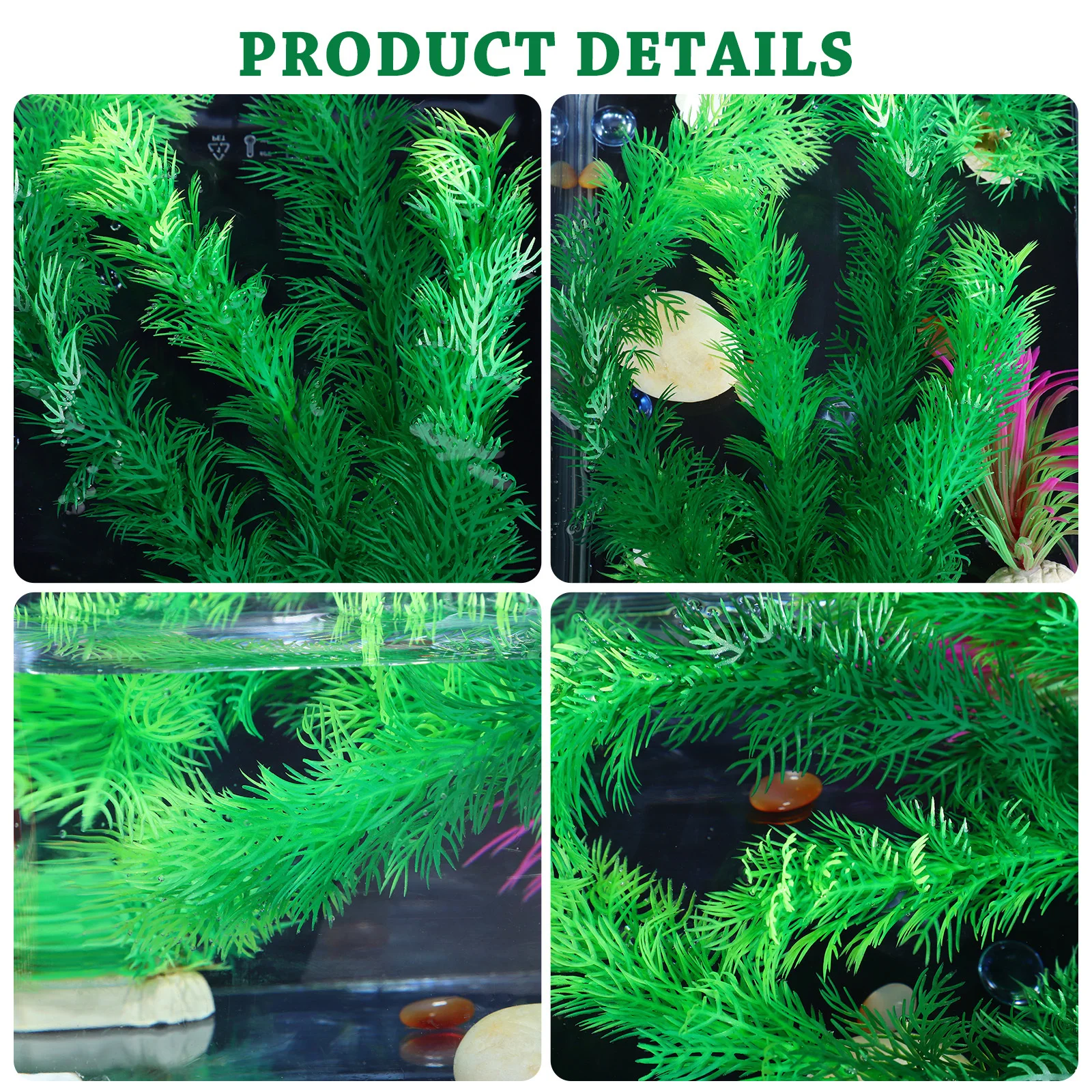 

30Cm Green Plastic Artificial Aquarium Plants Fish Tank Decoration Lifelike Non-Toxic For Fresh Salt Water Steady Base Design