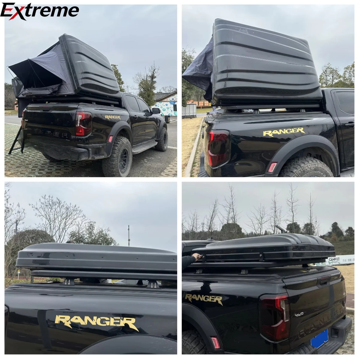 

EXTREME New Design Hard Shell Overland Offroad Camping Car Truck Roof Top Tent 4 Person Aluminium Rooftop Tent Side Open