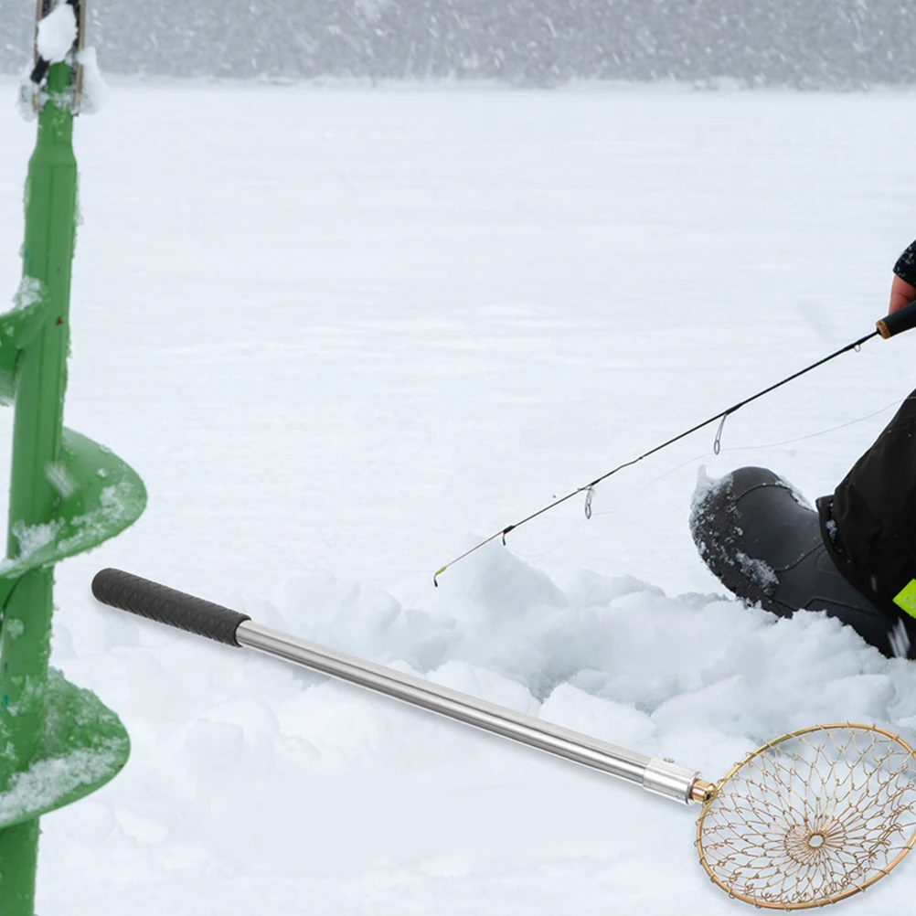 

Stainless Steel Ice Fishing Net 40cm Single Rod Winter Supplies Galvanized Reusable Ergonomic H Non Slip Perfect