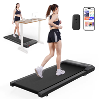 2 in 1 Portable 90 cm(35.43 in) belt Under Desk Treadmill Walking Pad Treadmill, 2.2HP Walking Treadmills for Home Black