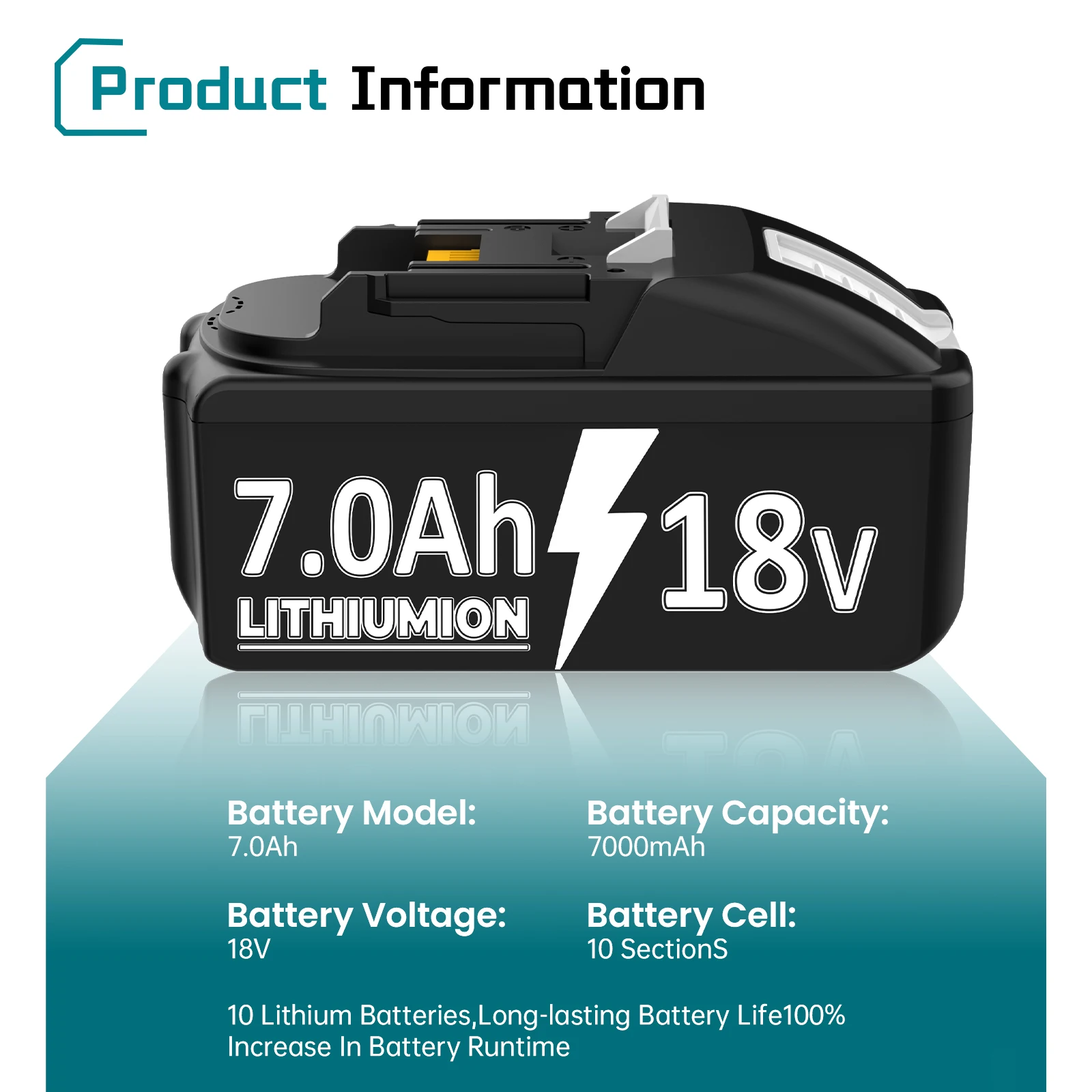 For Makita BL1830 7000mAh Battery 21700 Batteries 18v BL1850B BL1850 BL1840 BL1860 Battery & Charger 7.0Ah Replacement Batteries