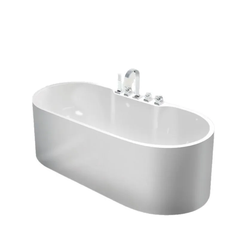 

Oval high-grade independent seamless integrated acrylic adult home hotel homestay simple bath thermal insulation bathtub