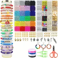 10000pcs Assorted Polymer Clay Beads Kit for DIY Jewelry Making - Handmade Craft Supplies for Bracelet, Necklace, Earrings - Gre