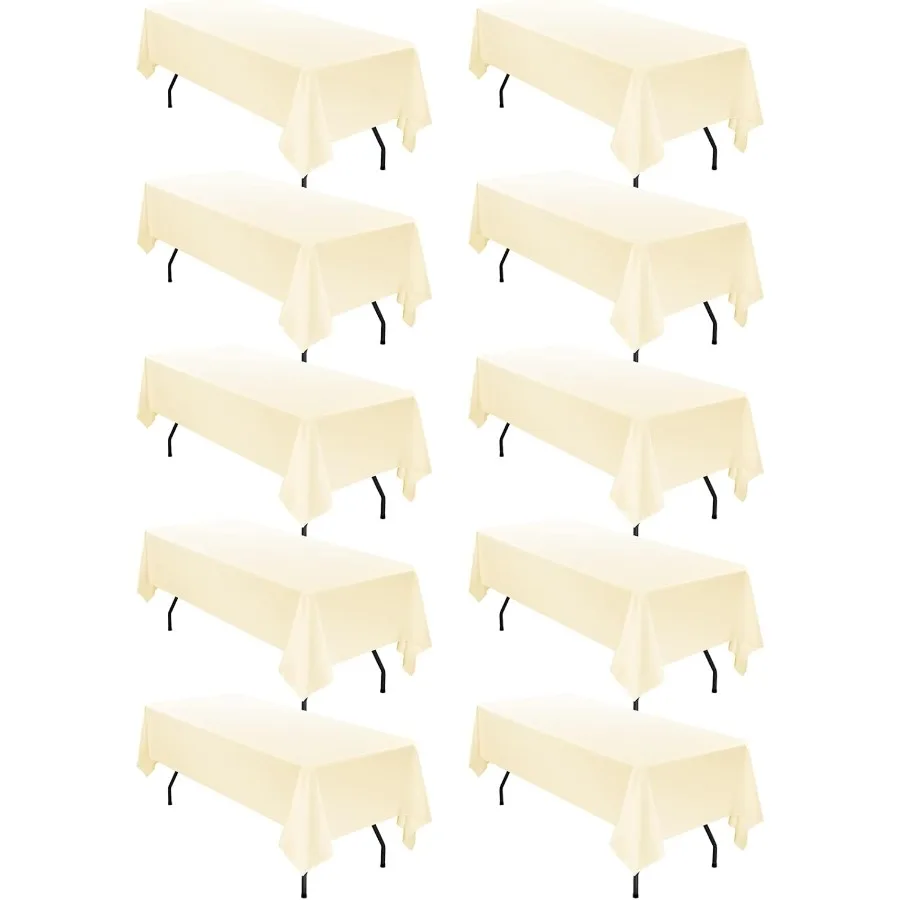 

fa 10 Pack 60 x 126 Inc Taleclot ei Taleclot for 8 Feet Recle Tales Stain and Wrinkle Resistant Wasale Faric Tale Clot for Wedd