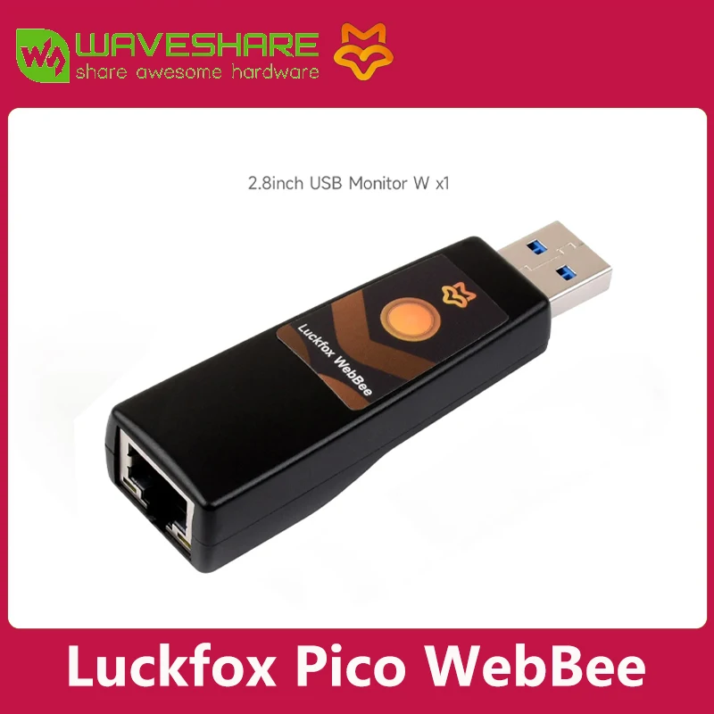 

Waveshare Luckfox Pico WebBee RV1103 Linux Micro Deve Board, встроенная рука Cortex-A7/RISC-V MCU/PHY, порт Ethernet с корпусом из АБС-пластика