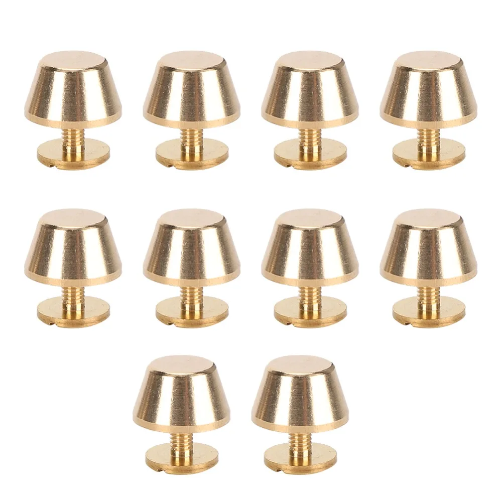 10Pcs 12mm Flat Stud Rivet Brass Material Flat Head Design Handbag Rivet Stud Nailhead Style Luggage Rivet Nailhead For Purse