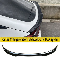 For 11th generation hatchback Civic MAX Style Sports Rear Boot Trunk Lip Spoiler Gloss Carbon fiber pattern Styling Accessories