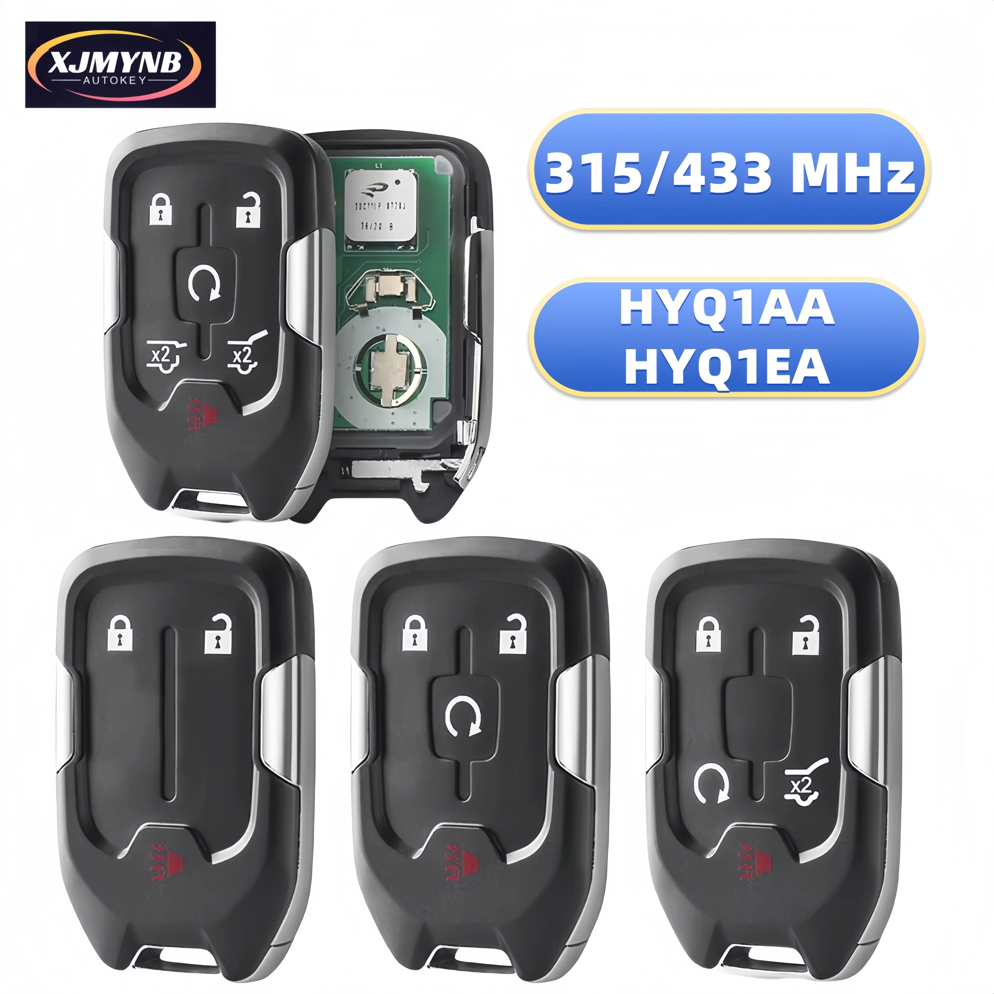 XJMYNB Remote Smart Car Key For GMC Acadia Terrain Sierra For Chevrolet Tahoe Silverado HYQ1AA HYQ1EA 315/433MHZ ID46 Chip