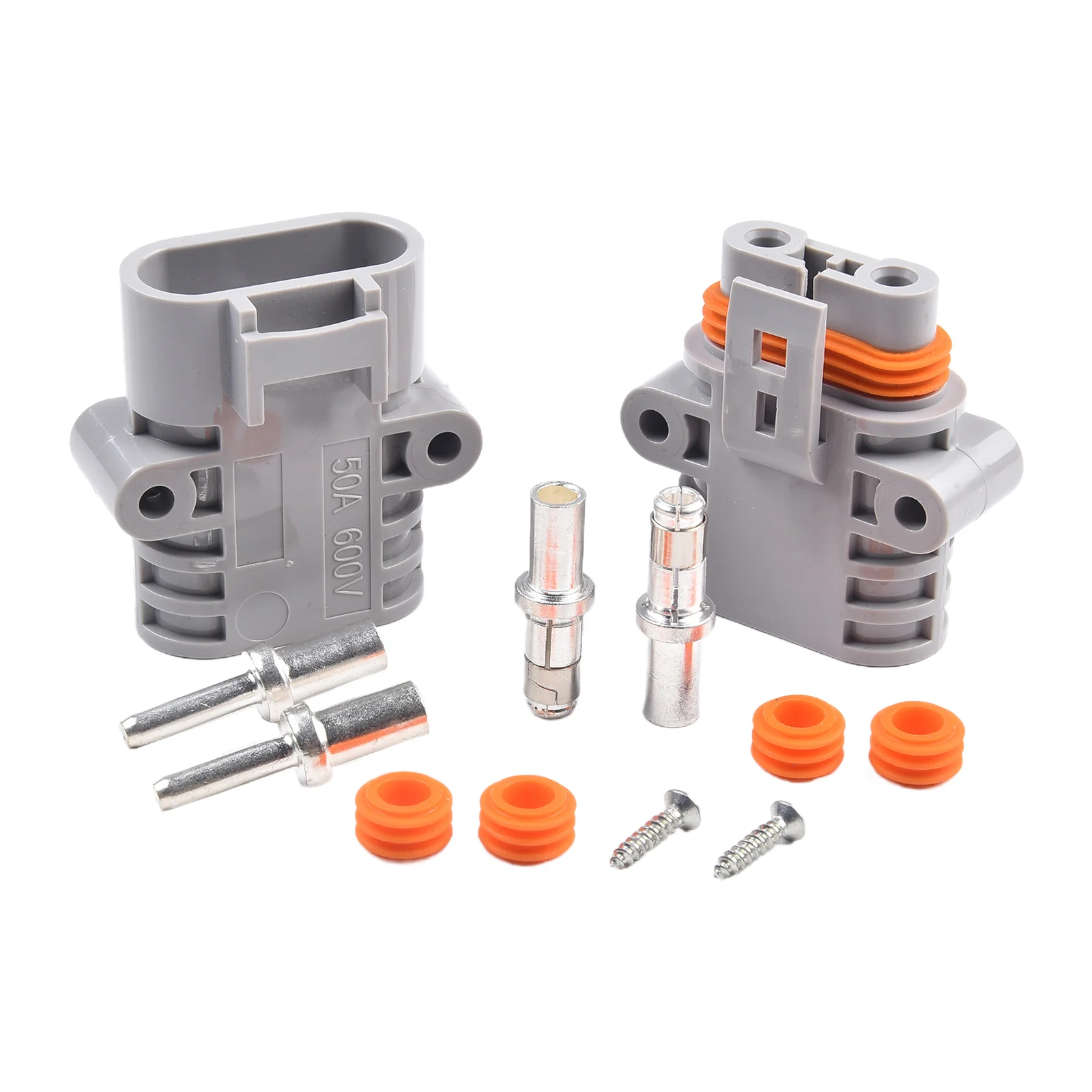 And Practical High Quality Brand New Connector Male + Female 50A 600V Dustproof Gray PPO Straight   And Practical