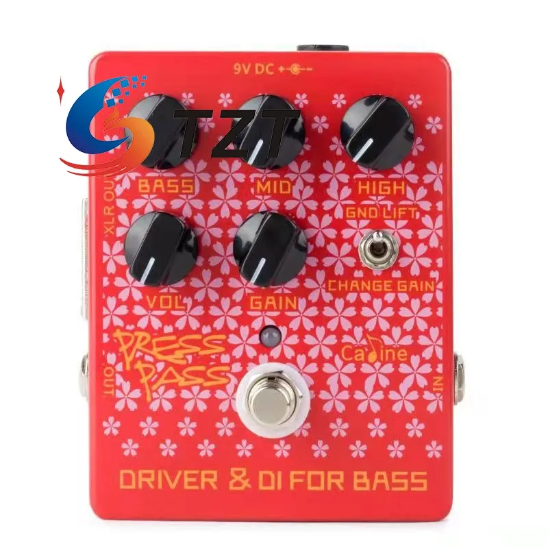 

TZT Caline Bass Overdrive Pedal Bass Pedal Driver + DI for Bass and Supports High Gain Noise Reduction