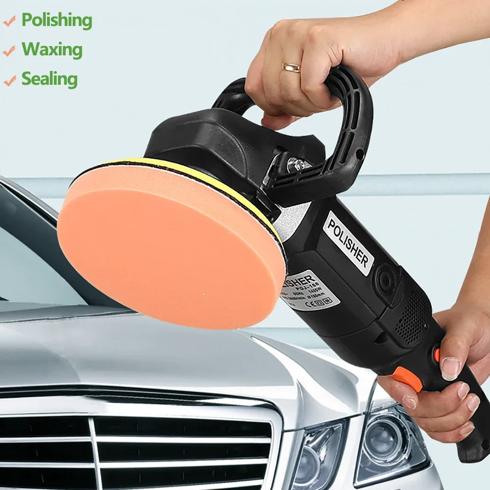 1400W High Power Car Polisher 8 Gears Auto Beauty Electric Polishing Waxing Machine Portable Car Detailing Scratch Repair Tools