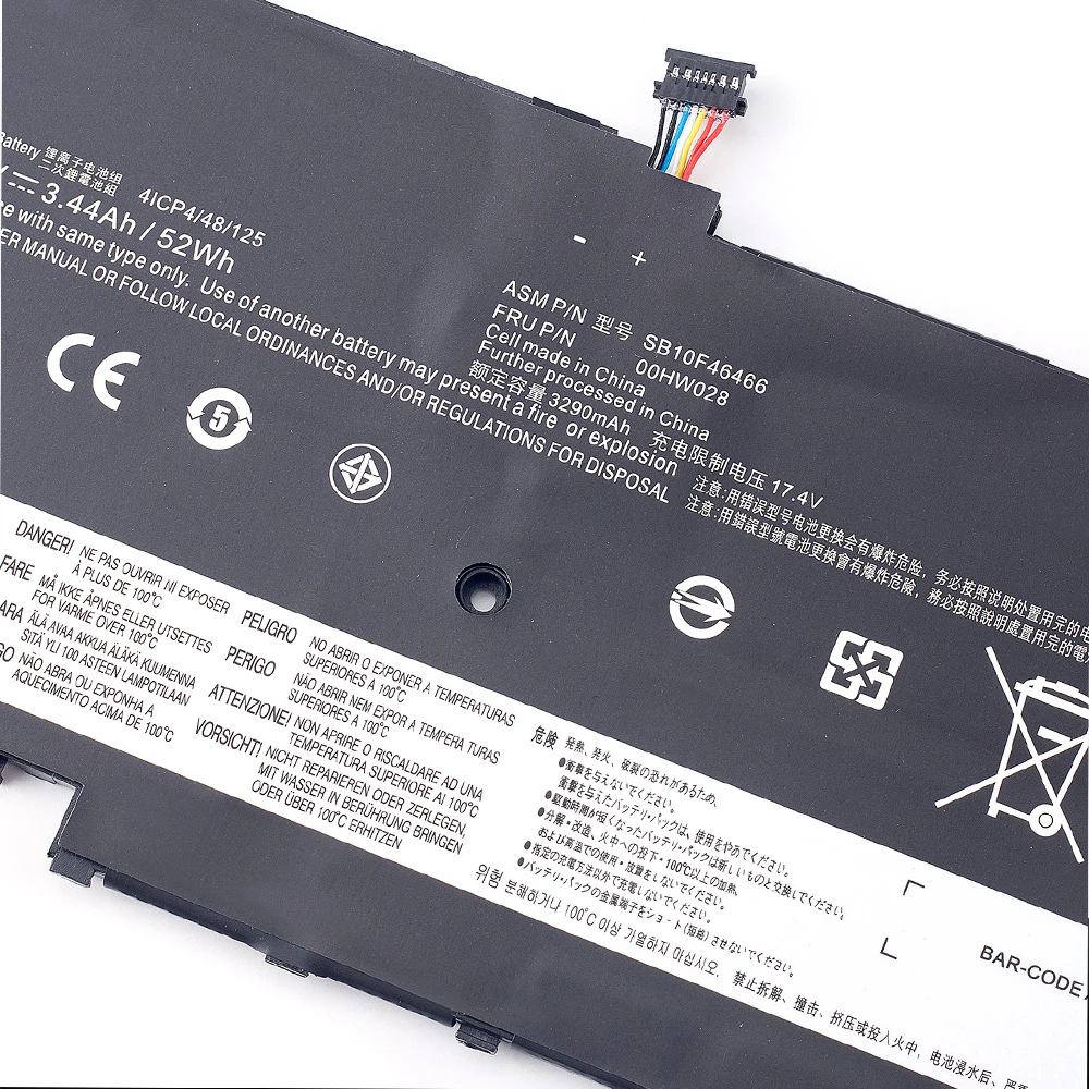 SUOZHAN 00HW028 SB10K97566 01AV409 Laptop Battery for Lenovo Thinkpad X1 Carbon 4th Gen 4 2016 / Yoga Gen1 Gen2 Series 00HW029