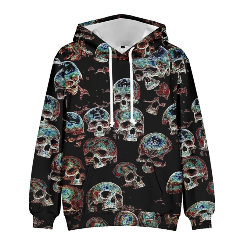 

Spring Autumn Men Skull Print Sweatshirt Harajuku Anime Long Sleeve Hoodie Pullover Clothing